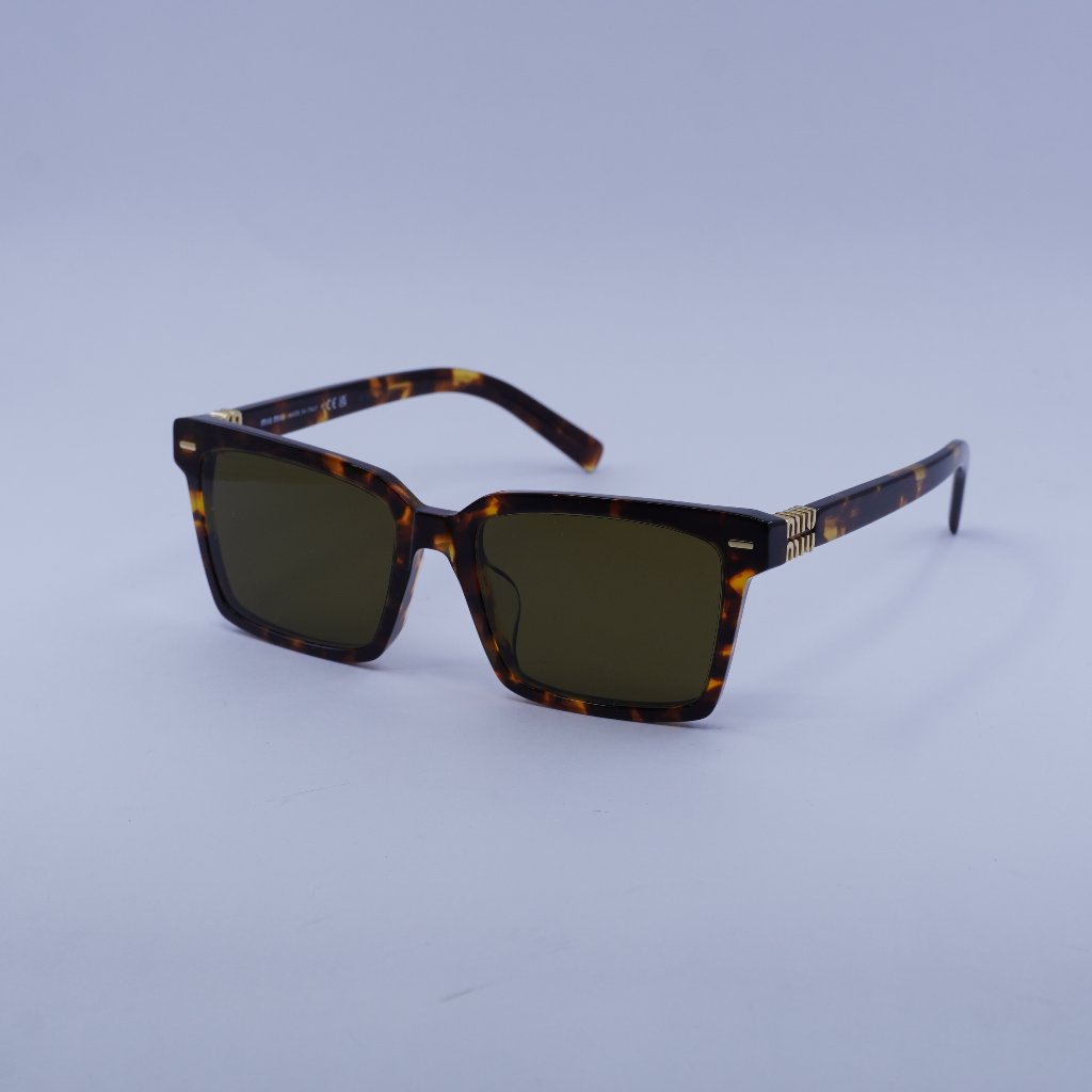 Miu Miu Mu13zsf Vau01t Sunglasses Honey Havana Rectangle Frame
